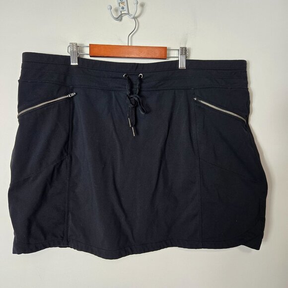 Athleta Size 1X Black Metro Golf Athletic Skorts Skirt Zip Pockets - Picture 1 of 14